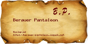 Berauer Pantaleon névjegykártya